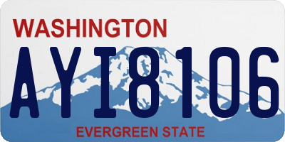WA license plate AYI8106