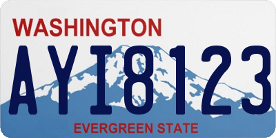 WA license plate AYI8123