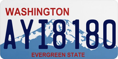 WA license plate AYI8180
