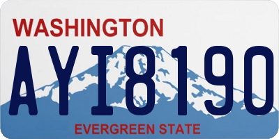 WA license plate AYI8190