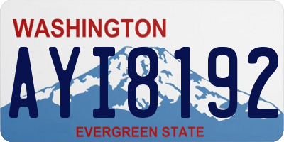 WA license plate AYI8192