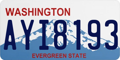 WA license plate AYI8193