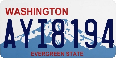WA license plate AYI8194