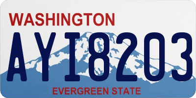 WA license plate AYI8203