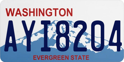WA license plate AYI8204