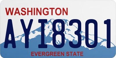WA license plate AYI8301