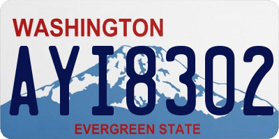 WA license plate AYI8302