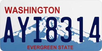 WA license plate AYI8314