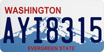 WA license plate AYI8315