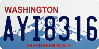 WA license plate AYI8316