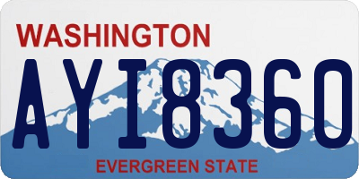 WA license plate AYI8360