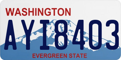 WA license plate AYI8403