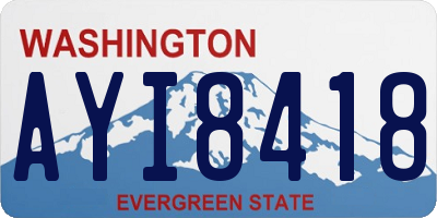 WA license plate AYI8418