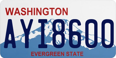 WA license plate AYI8600
