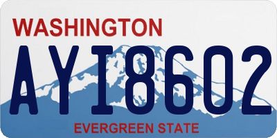 WA license plate AYI8602