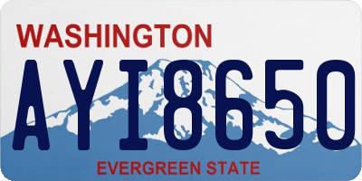 WA license plate AYI8650