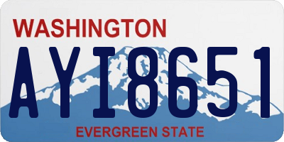 WA license plate AYI8651