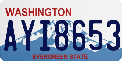 WA license plate AYI8653