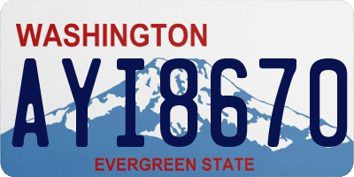 WA license plate AYI8670