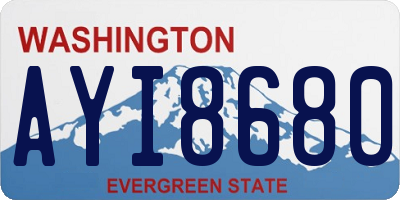WA license plate AYI8680