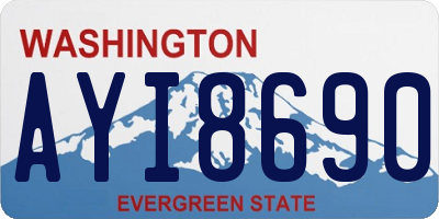 WA license plate AYI8690