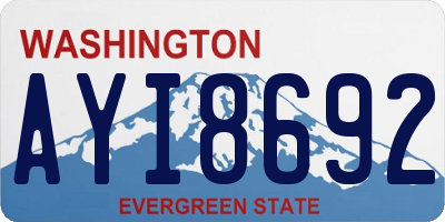 WA license plate AYI8692