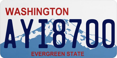 WA license plate AYI8700