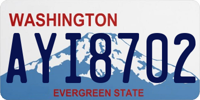WA license plate AYI8702