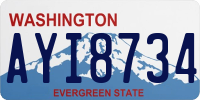 WA license plate AYI8734