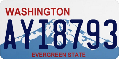 WA license plate AYI8793