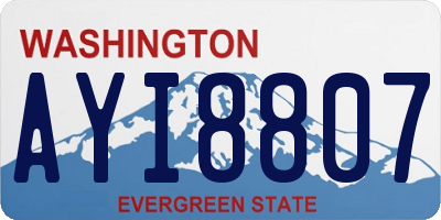 WA license plate AYI8807