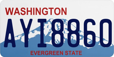 WA license plate AYI8860