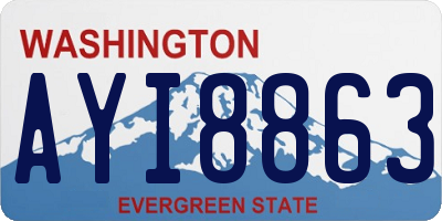 WA license plate AYI8863