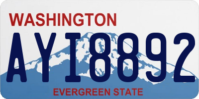WA license plate AYI8892
