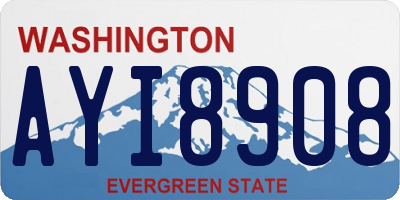 WA license plate AYI8908