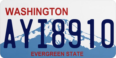 WA license plate AYI8910