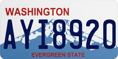 WA license plate AYI8920