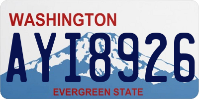WA license plate AYI8926
