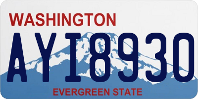 WA license plate AYI8930