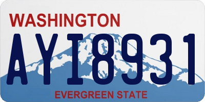 WA license plate AYI8931