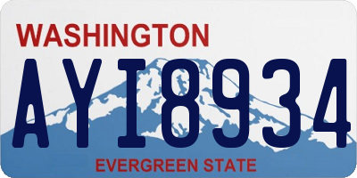 WA license plate AYI8934