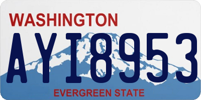 WA license plate AYI8953