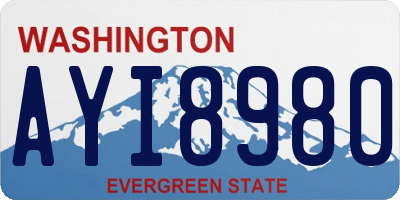 WA license plate AYI8980