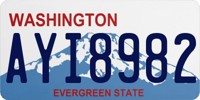 WA license plate AYI8982