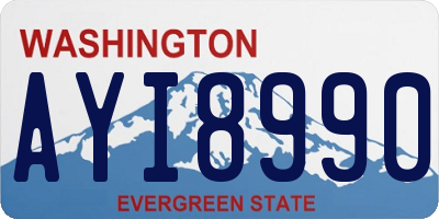 WA license plate AYI8990