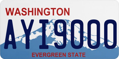 WA license plate AYI9000