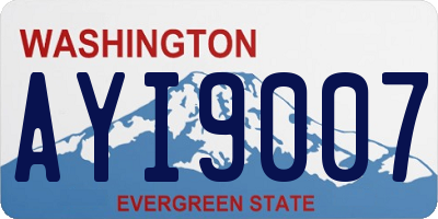 WA license plate AYI9007