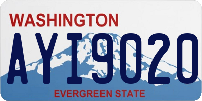 WA license plate AYI9020