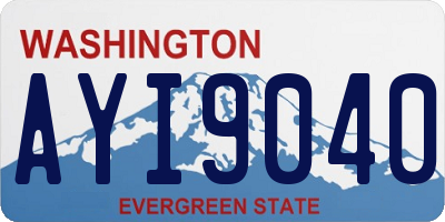 WA license plate AYI9040