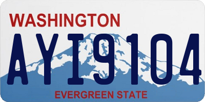 WA license plate AYI9104